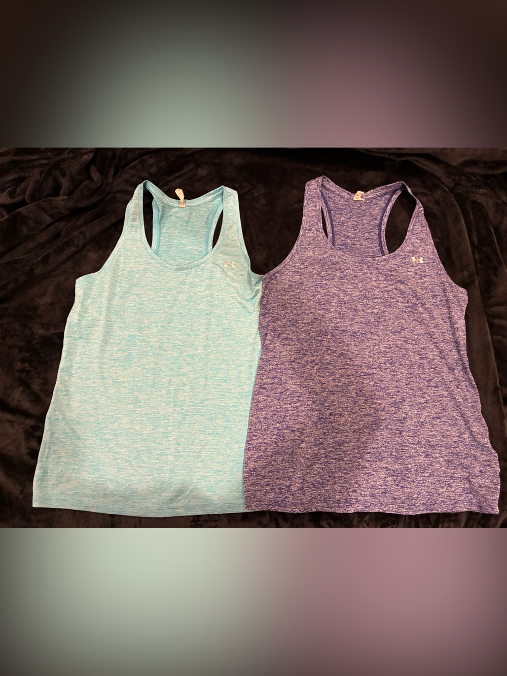 Under Armour Women’s Heathered Racerback Tank - Aqua & Purple